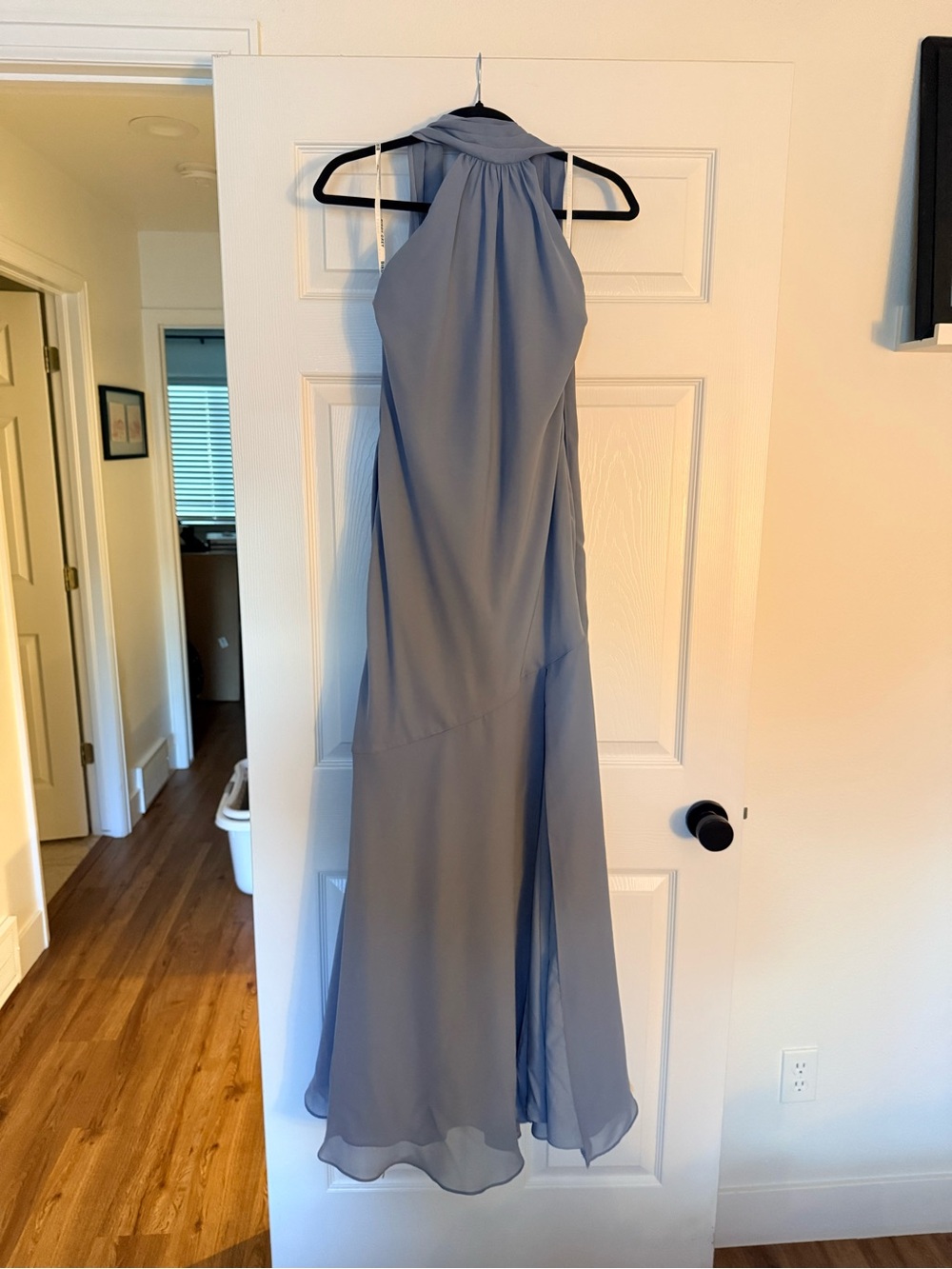 Birdie Grey Eileen Chiffon Dress in Dusty Blue